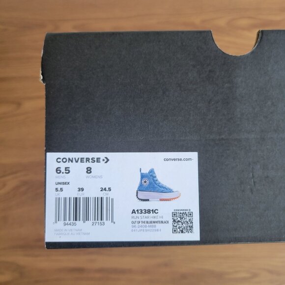 ❤️Converse Run Star Hike Hi Platform Faux Fur 8 Women Shoes Sneaker Blue A13381C - Picture 8 of 13